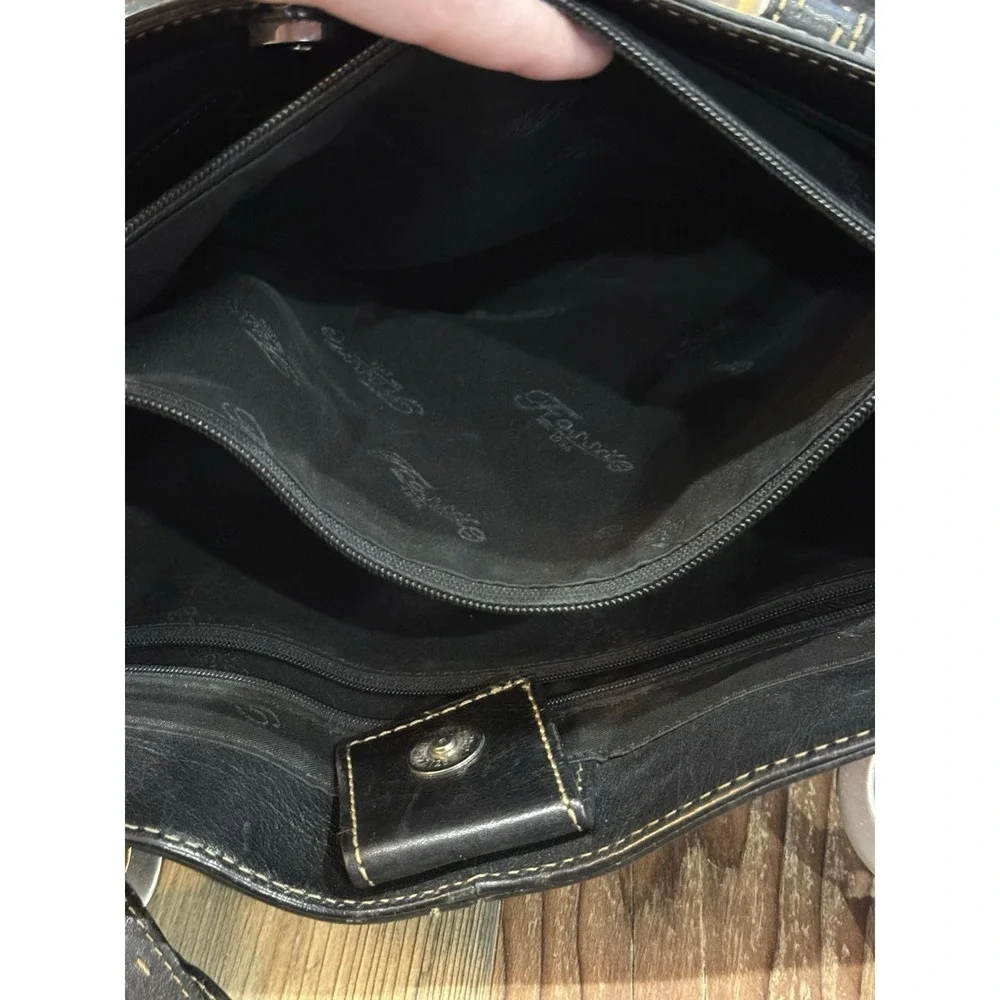 Fossil, Woman's, Bag, Black, Vintage, Leather, Large, Satchel Style, Shoulder